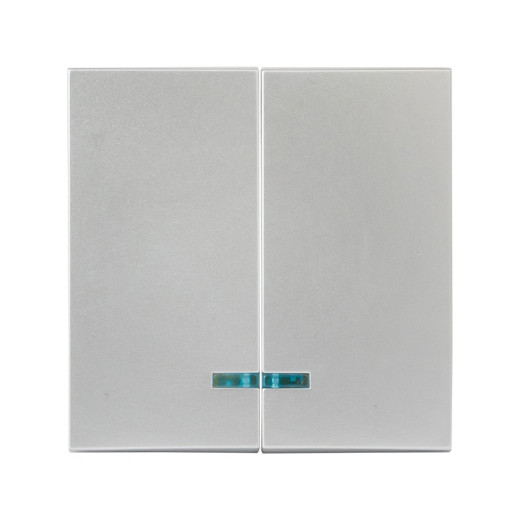 EKF PROxima Валенсия лицевая панель выключателя 2-кл. с индикатором 10А сталь