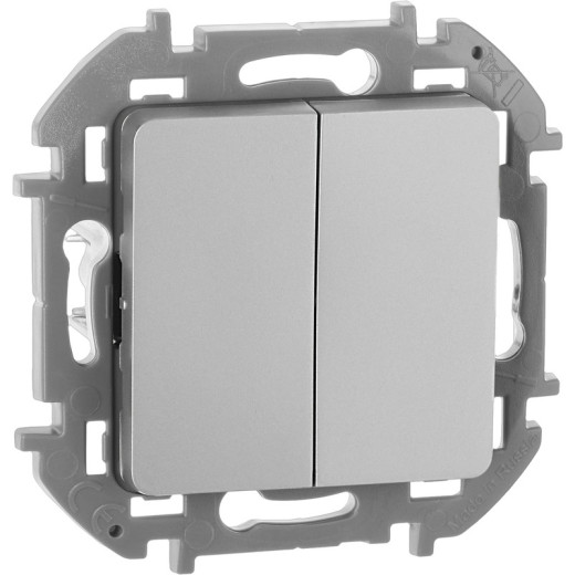 Legrand/Daccord INSPIRIA Алюминий Выключатель двухклавишный 10 AX - 250 В