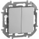 Legrand/Daccord INSPIRIA Алюминий Выключатель двухклавишный 10 AX - 250 В