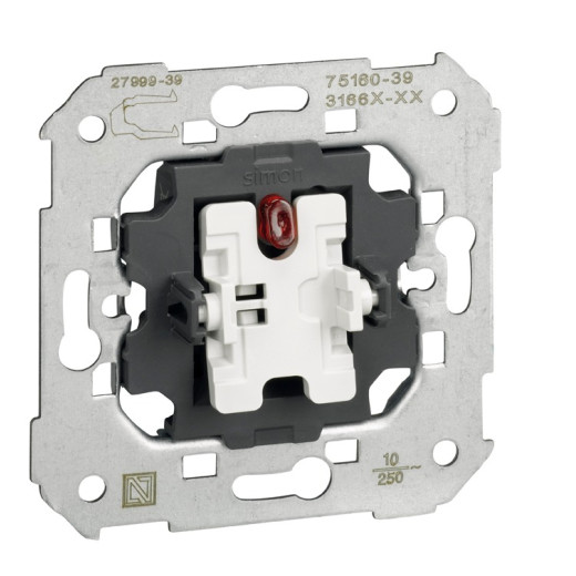 Simon 75 Мех Выключатель кнопочный с подсветкой