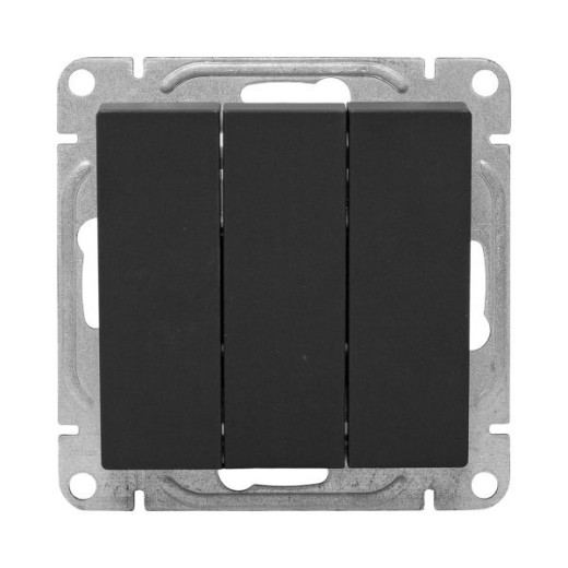 EKF Эпика Механизм выключателя, трёхклавишный, чёрный