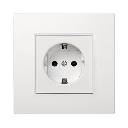 Simon 27 Scudo Белая Накладка на розетку с заземлением