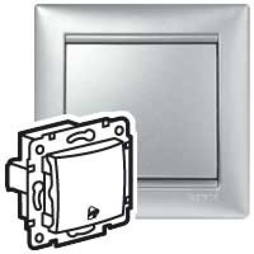 Legrand Valena Алюминий Выключатель кнопочный 1-клавишный с символом 