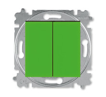 ABB EPJ Levit зелёный / дымчатый чёрный Выключатель 2-клавишный