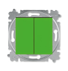 ABB EPJ Levit зелёный / дымчатый чёрный Выключатель 2-клавишный