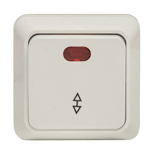 EKF PROxima Рим Выключатель проходной 1-клавишный с индикатором 10А белый