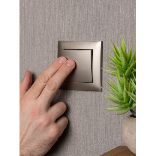 EKF PROxima Валенсия лицевая панель кнопки звонка 10А кашемир