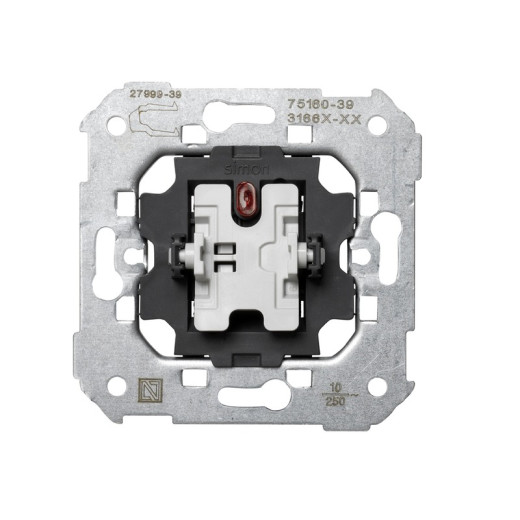 Simon 75 Мех Выключатель кнопочный с подсветкой