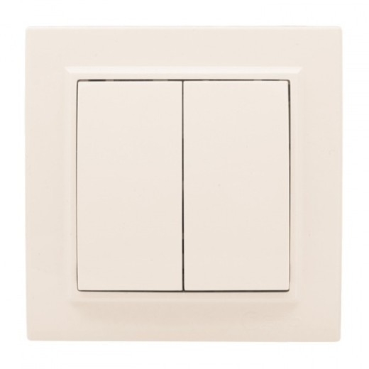 EKF Basic Минск Бежевый Выключатель 2-кл, 10А, СП