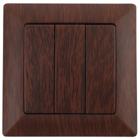 Intro 4-106-10 Выключатель тройной, 10А-250В, СУ, Solo, венге (10/200/2400)