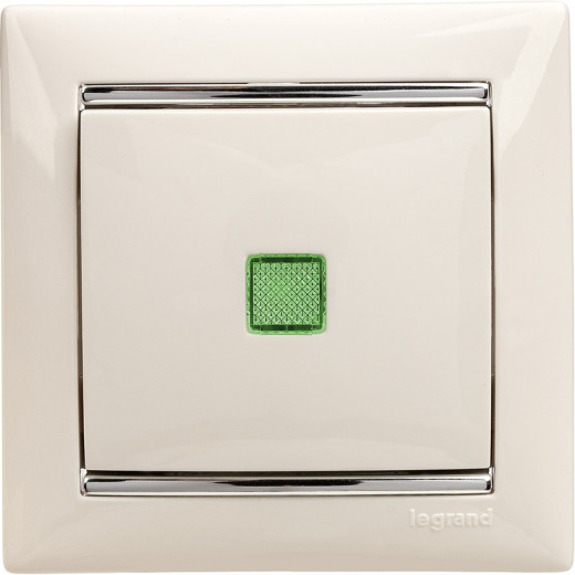 Legrand Valena Бел Выключатель 1-клавишный с подсветкой