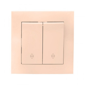 EKF PROxima Валенсия выключатель 2-кл. 10А кремовый проходной