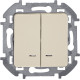Legrand/Daccord INSPIRIA Слоновая кость Выключатель двухклавишный с подсветкой/индикацией 10 AX - 250 В
