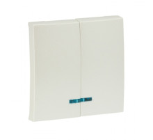 EKF PROxima Валенсия лицевая панель выключателя 2-кл. с индикатором 10А жемчуг