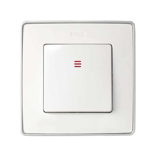 Simon 75 Мех Выключатель 1-клавишный с подсветкой красной 10АX250V
