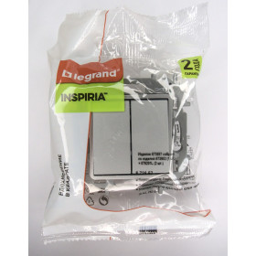 Legrand/Daccord INSPIRIA Алюминий Переключатель двухклавишный 10 AX - 250 В