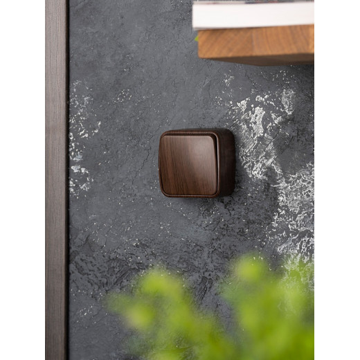 EKF Basic Минск Темное дерево Выключатель 1-кл, 10А, ОП