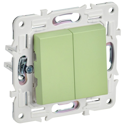 IEK SKANDY Мятный Выключатель 2-клавишный 10А SK-V04G