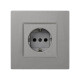 Simon 27 Scudo Серая Накладка на розетку с заземлением