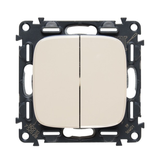 Legrand Valena ALLURE DIY Сл.кость Выключатель 2-х клавишный 10А 250В