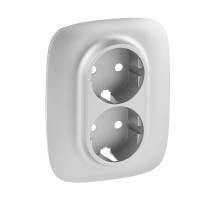 Legrand Valena ALLURE Алюм Накладка розетки с/з 2-ной