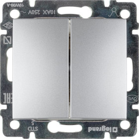 Legrand Valena Алюминий Выключатель 2-х клавишный