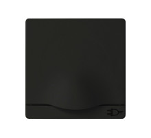 Simon Накладка с крышкой и шторками для розетки с заземлением Schuko 2Р+Е цвета черный матовый S82 Concept