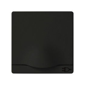 Simon Накладка с крышкой и шторками для розетки с заземлением Schuko 2Р+Е цвета черный матовый S82 Concept