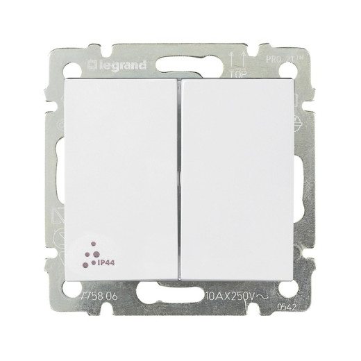 Legrand Valena Бел Переключатель 2-клавишный IP44
