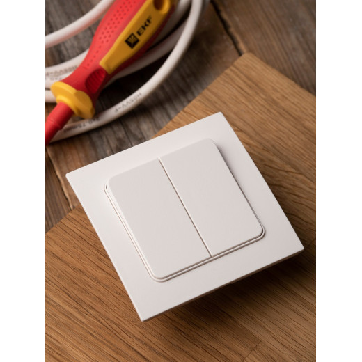 EKF PROxima Стокгольм Белый Выключатель 2-кл, 10А