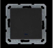 Jasmart G Антрацит Выключатель 1-кл с подсветкой 10A 250V~