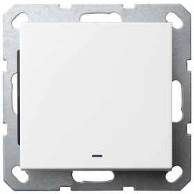 Jasmart G Белый глянцевый Выключатель 1-кл с подсветкой 10A 250V~