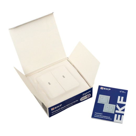 EKF Connect Умный беспроводной выключатель Стокгольм 2-кл. белый Zigbee