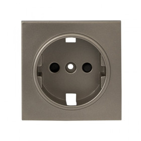 EKF PROxima Валенсия лицевая панель розетки 1-местной с/з 16А кашемир с защ. штор.