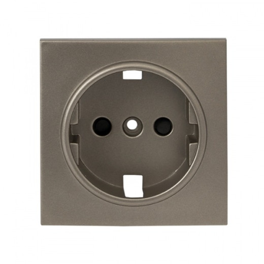 EKF PROxima Валенсия лицевая панель розетки 1-местной с/з 16А кашемир с защ. штор.