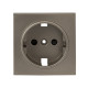 EKF PROxima Валенсия лицевая панель розетки 1-местной с/з 16А кашемир с защ. штор.