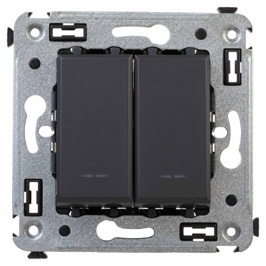 DKC Avanti Выключатель двухклавишный в стену, 