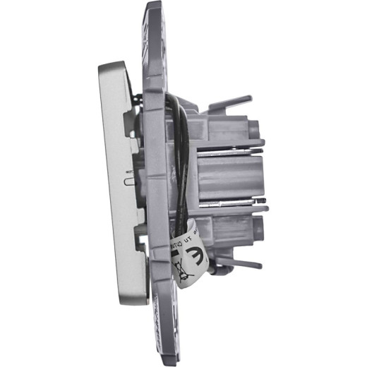 Legrand/Daccord INSPIRIA Алюминий Выключатель одноклавишный с подсветкой/индикацией 10 AX - 250 В