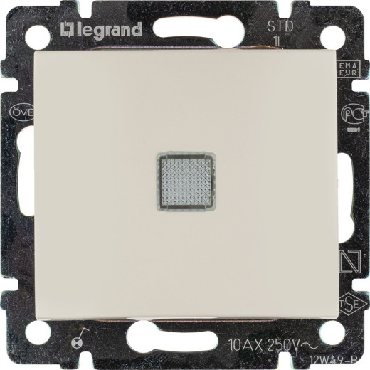 Legrand Valena Крем Выключатель 1-клавишный с подсветкой