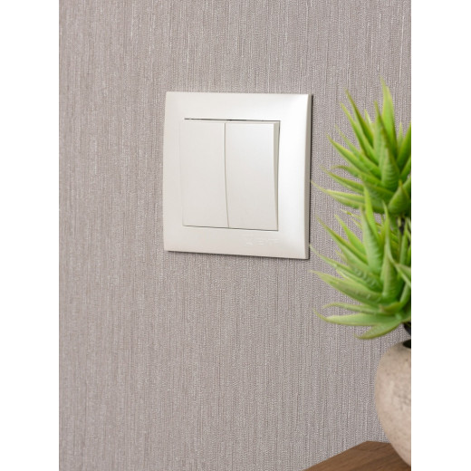 EKF PROxima Валенсия лицевая панель выключателя 2-кл. 10А жемчуг