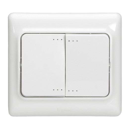 Legrand Kaptika Белый Выключатель 2-клавишный
