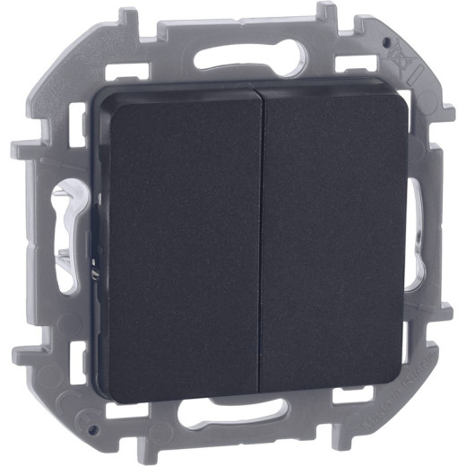 Legrand/Daccord INSPIRIA Антрацит Выключатель двухклавишный 10 AX - 250 В