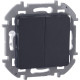 Legrand/Daccord INSPIRIA Антрацит Выключатель двухклавишный 10 AX - 250 В