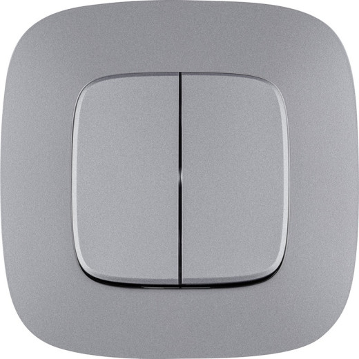 Legrand Valena ALLURE DIY Алюм Выключатель 2-х клавишный 10А 250В