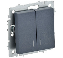 IEK BRITE Выключ. 2-кл. с инд. отел. 10А ВС10-2-9-БрМ мар.