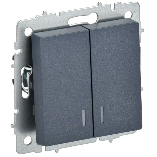 IEK BRITE Выключ. 2-кл. с инд. отел. 10А ВС10-2-9-БрМ мар.