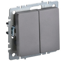 IEK BRITE BASE Сталь Выключ. 2-кл 10А ВС10-2-0-БрС