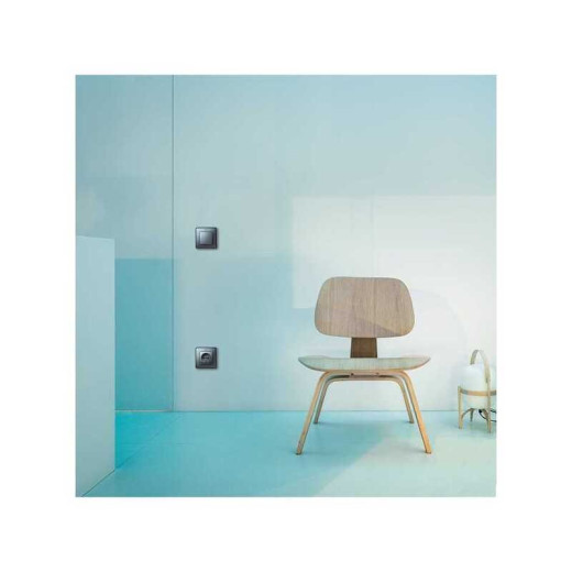 Simon 82 Detail Алюминий Накладка для вставки с пиктограм., для 1-кл.мех.кноп.выкл.и компл.