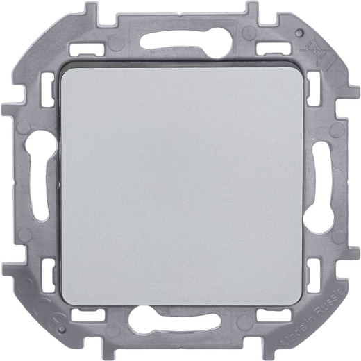 Legrand/Daccord INSPIRIA Алюминий Переключатель без фиксации (кнопка) с Н.О./Н.З. контактом 6 A - 250 В