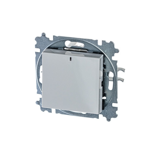 ABB EPJ Levit серый / белый Выключатель 1-клавишный с подсветкой